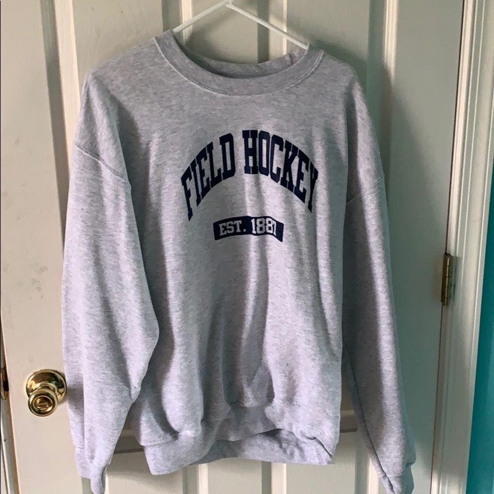 Gray field hockey crew neck